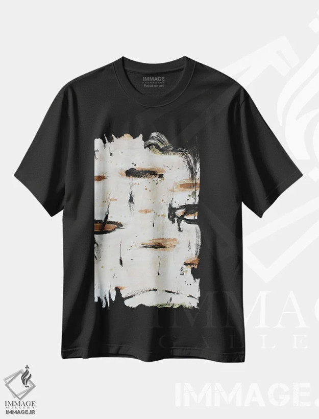تیشرت مشکی طرح دار – تیشرت انتزاعی ,نوسان اثر پال چابا فروشگاه ایماژ