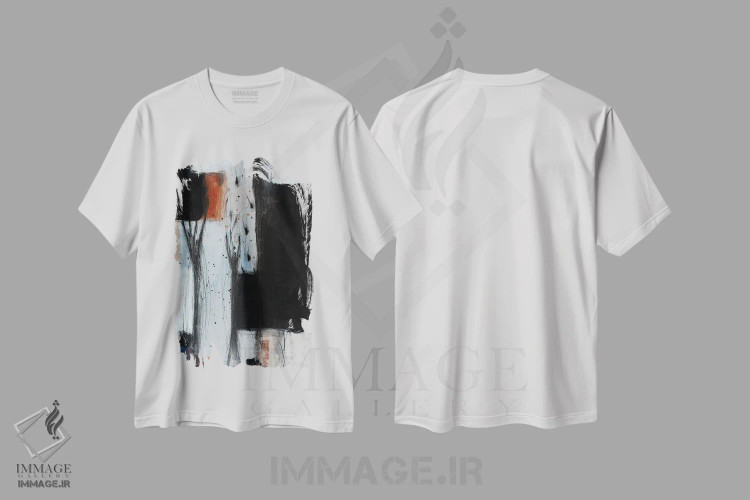 تیشرت سفید طرح دار – تیشرت انتزاعی ,کسری اثر پال چابا فروشگاه ایماژ