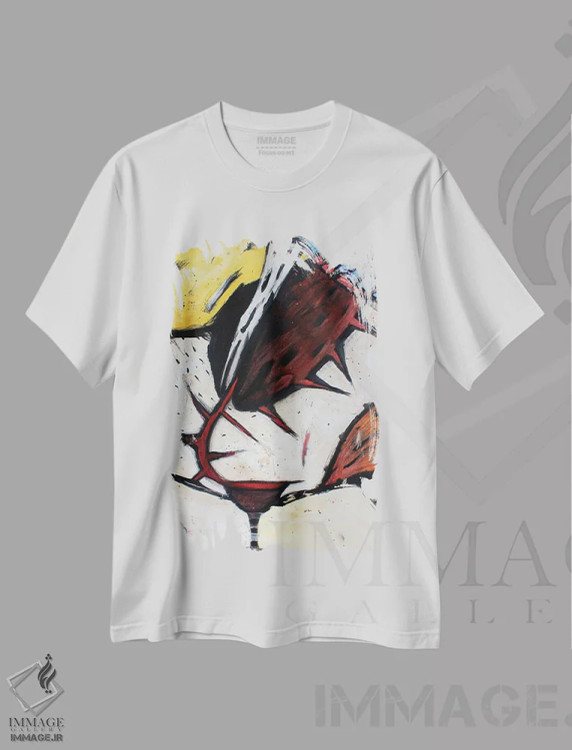 تیشرت سفید طرح دار – تیشرت انتزاعی ,خاطرات اثر پال چابا فروشگاه ایماژ