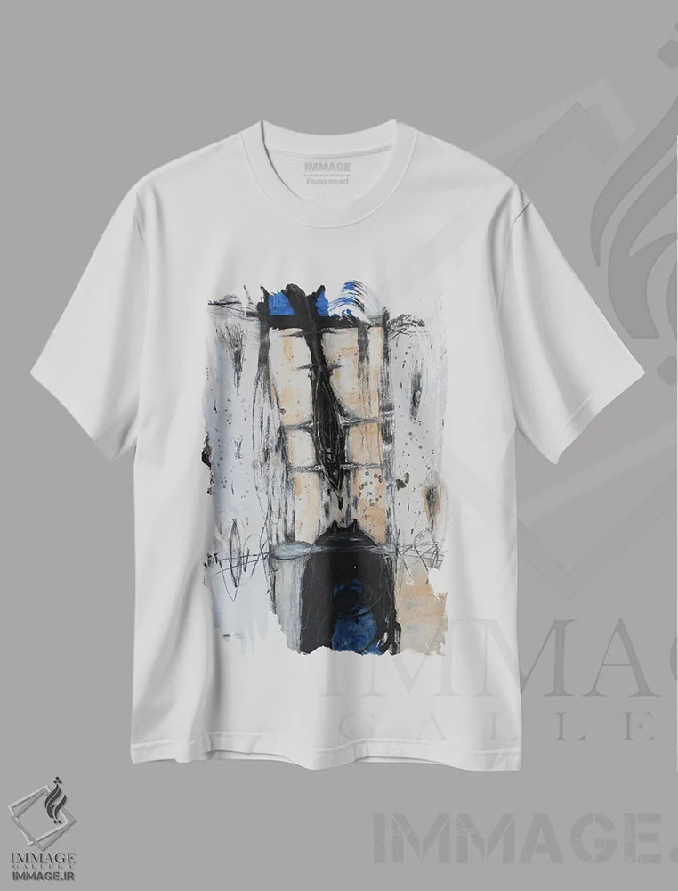 تیشرت سفید طرح دار – تیشرت انتزاعی ,بار اثر پال چابا فروشگاه ایماژ