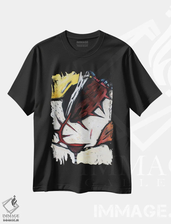 تیشرت مشکی طرح دار – تیشرت انتزاعی ,خاطرات اثر پال چابا immage.ir