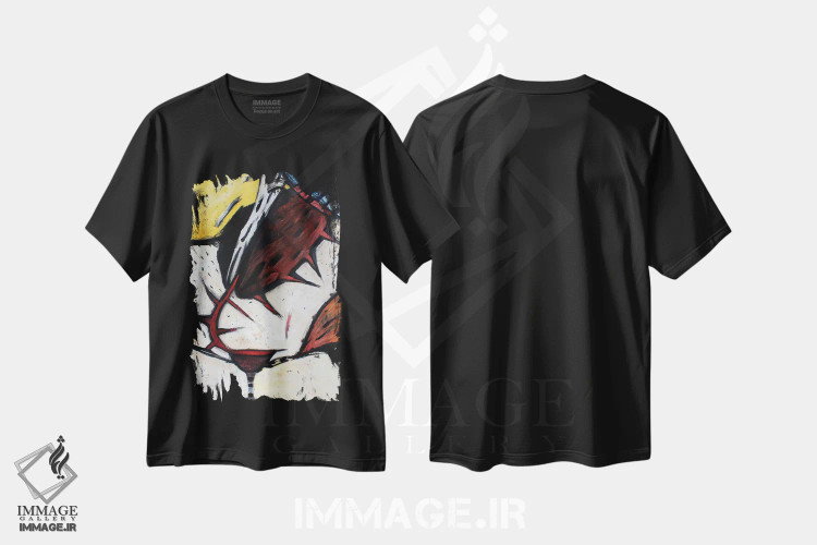 تیشرت مشکی طرح دار – تیشرت انتزاعی ,خاطرات اثر پال چابا immage.ir