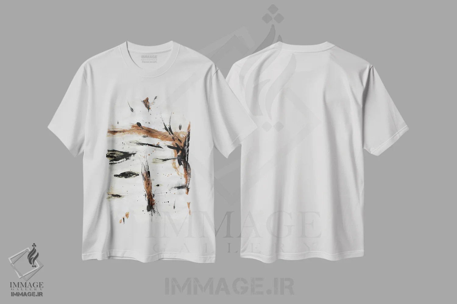 تیشرت سفید طرح دار – تیشرت مدرن ,نوسان اثر پال چابا immage.ir