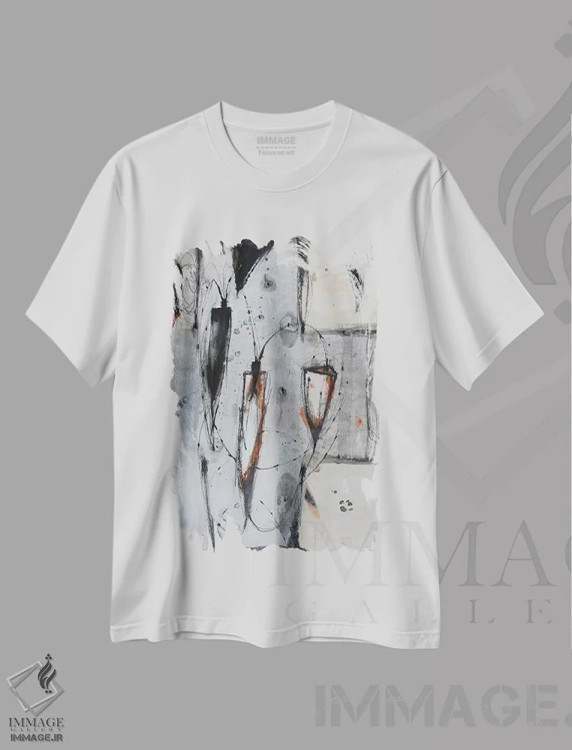 تیشرت سفید طرح دار – تیشرت انتزاعی ,بار اثر پال چابا فروشگاه ایماژ
