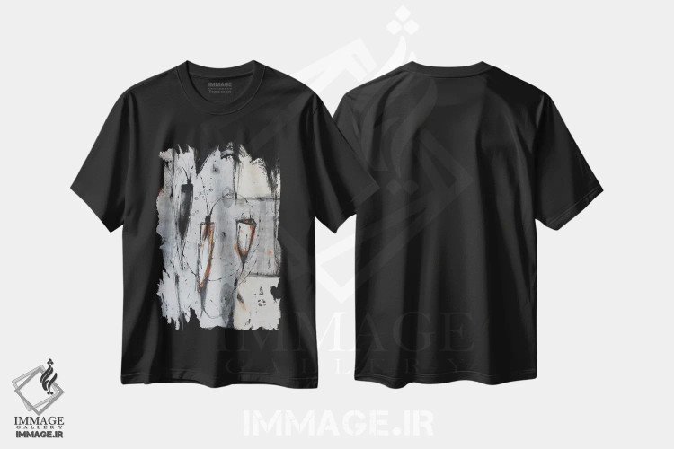 تیشرت مشکی طرح دار – تیشرت انتزاعی ,بار اثر پال چابا immage.ir