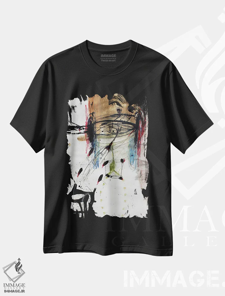 تیشرت مشکی طرح دار – تیشرت هنری ,ابرهای جادویی اثر پال چابا immage.ir