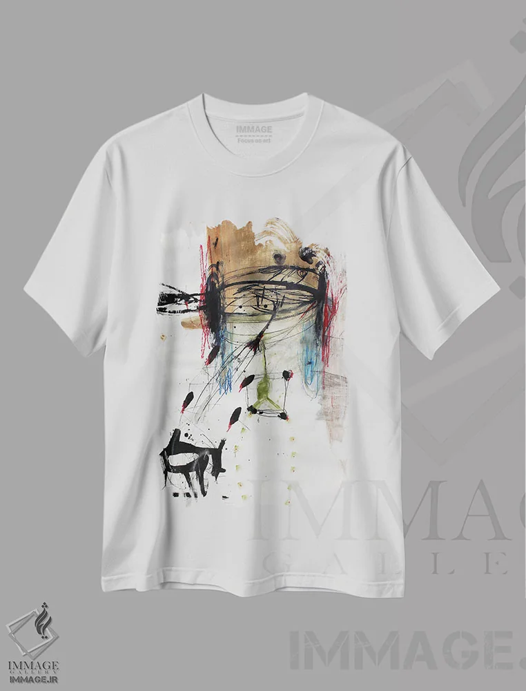 تیشرت سفید طرح دار – تیشرت هنری ,ابرهای جادویی اثر پال چابا فروشگاه ایماژ