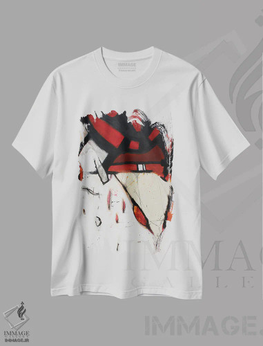 تیشرت سفید طرح دار – تیشرت انتزاعی ,دیوانگی اثر پال چابا فروشگاه ایماژ