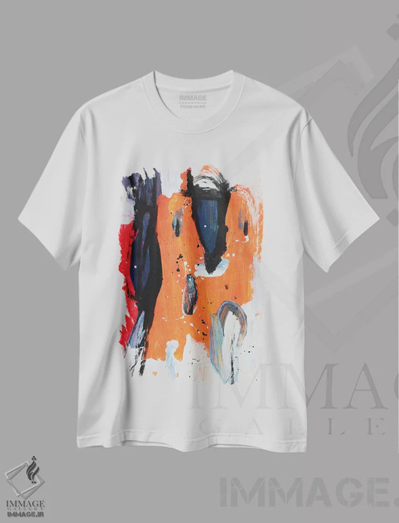 تیشرت سفید طرح دار – تیشرت هنری ,لحظه اثر پال چابا فروشگاه ایماژ