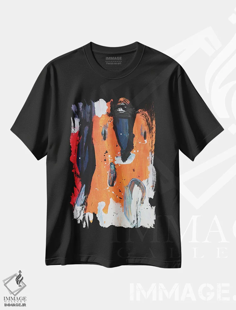 تیشرت مشکی طرح دار – تیشرت هنری ,لحظه اثر پال چابا immage.ir