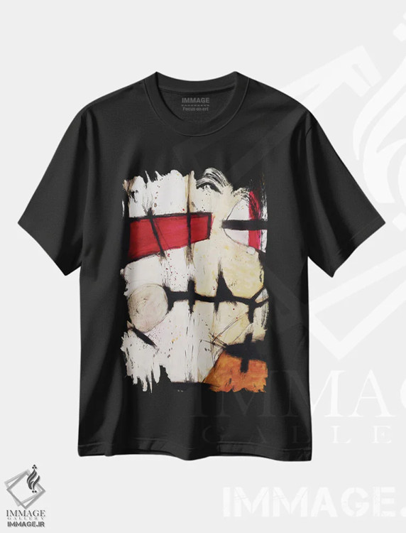 تیشرت مشکی طرح دار – تیشرت هنری ,پازل اثر پال چابا immage.ir