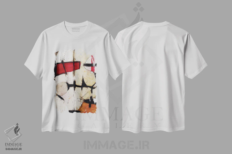 تیشرت سفید طرح دار – تیشرت هنری ,پازل اثر پال چابا فروشگاه ایماژ