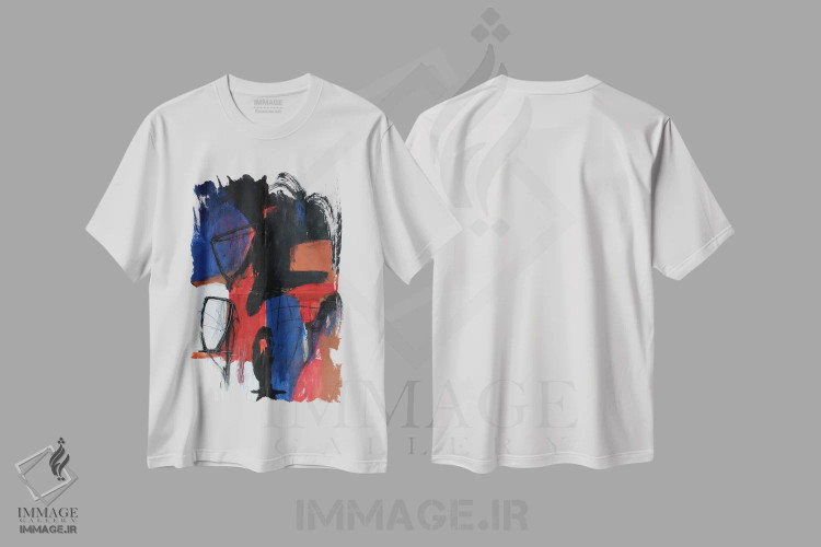 تیشرت سفید طرح دار – تیشرت انتزاعی ,بخش اثر پال چابا immage.ir