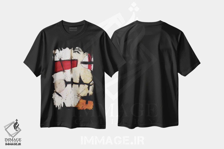 تیشرت مشکی طرح دار – تیشرت هنری ,پازل اثر پال چابا immage.ir