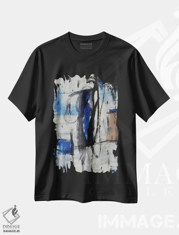 تیشرت مشکی طرح دار – تیشرت انتزاعی ,ریزش اثر پال چابا immage.ir