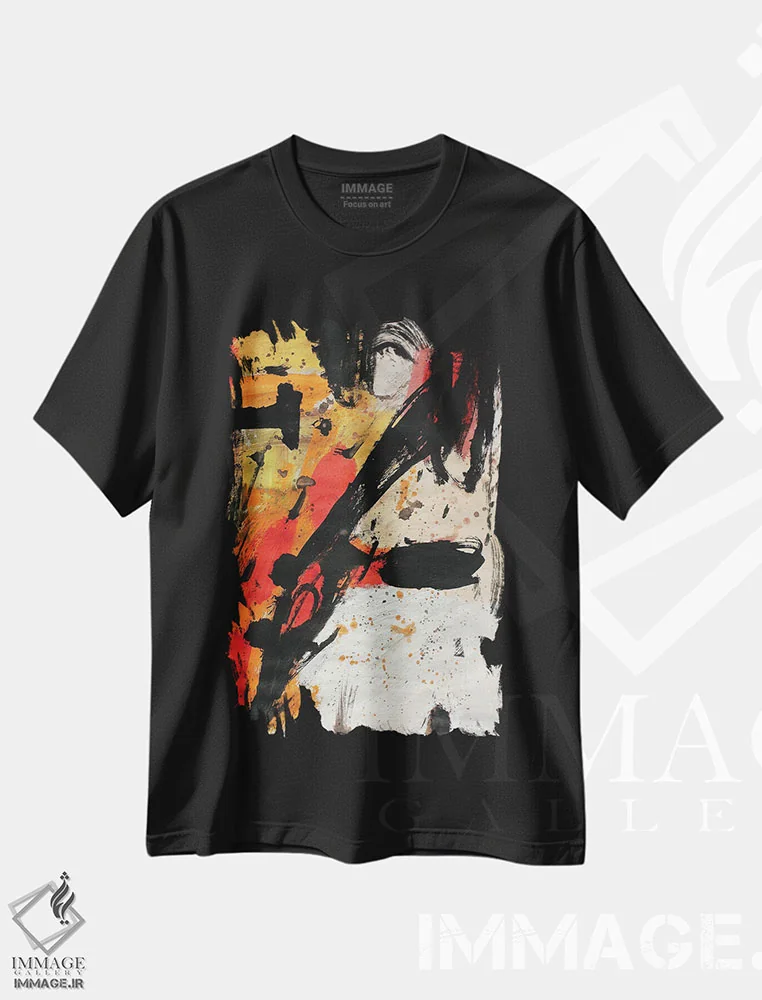 تیشرت مشکی طرح دار – تیشرت هندسی ,شکل اثر پال چابا فروشگاه ایماژ