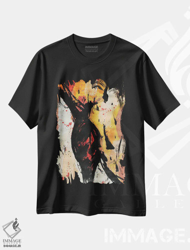 تیشرت مشکی طرح دار – تیشرت انتزاعی ,شکل اثر پال چابا فروشگاه ایماژ
