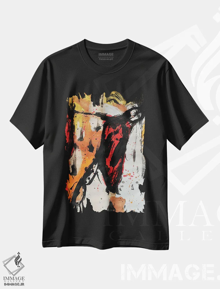 تیشرت مشکی طرح دار – تیشرت هنری ,شکل اثر پال چابا immage.ir