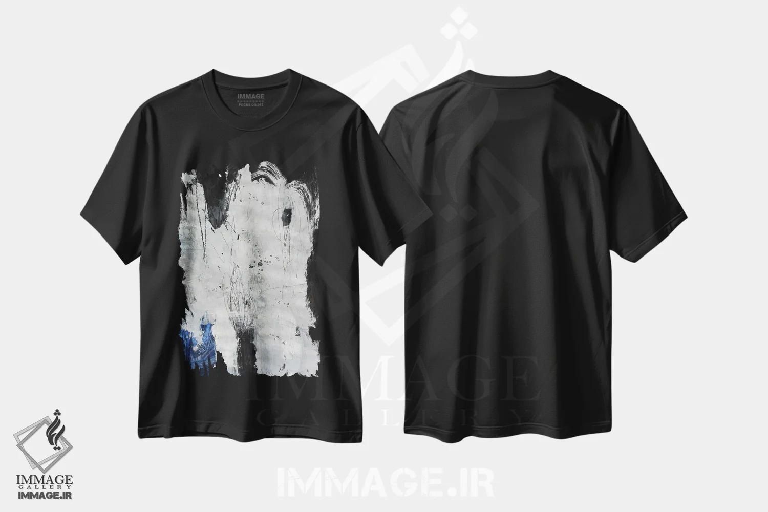 تیشرت مشکی طرح دار – تیشرت مینیمال ,بی صدا اثر پال چابا فروشگاه ایماژ
