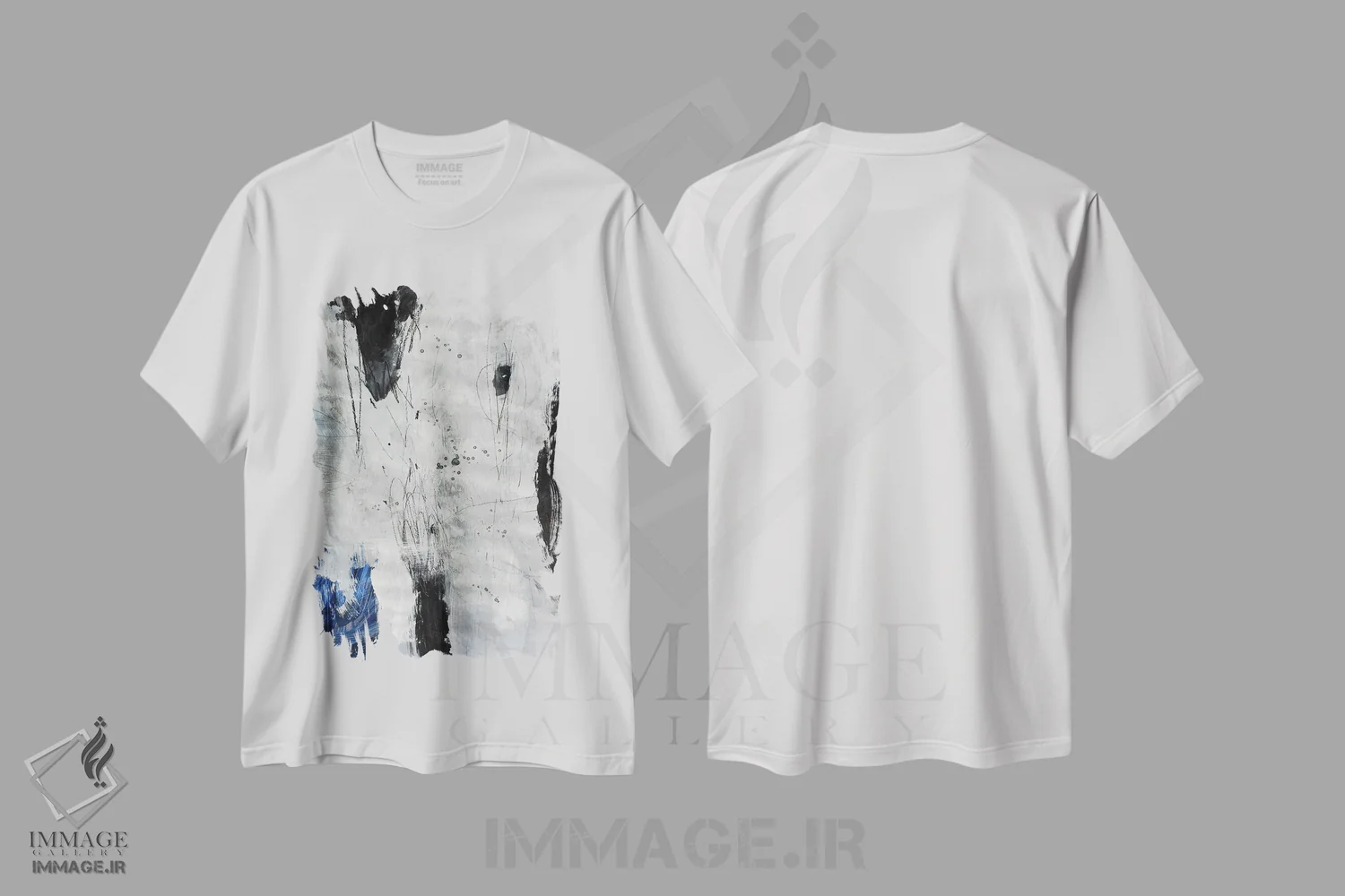تیشرت سفید طرح دار – تیشرت مینیمال ,بی صدا اثر پال چابا immage.ir