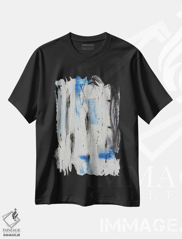 تیشرت مشکی طرح دار – تیشرت هنری ,ریزش اثر پال چابا immage.ir