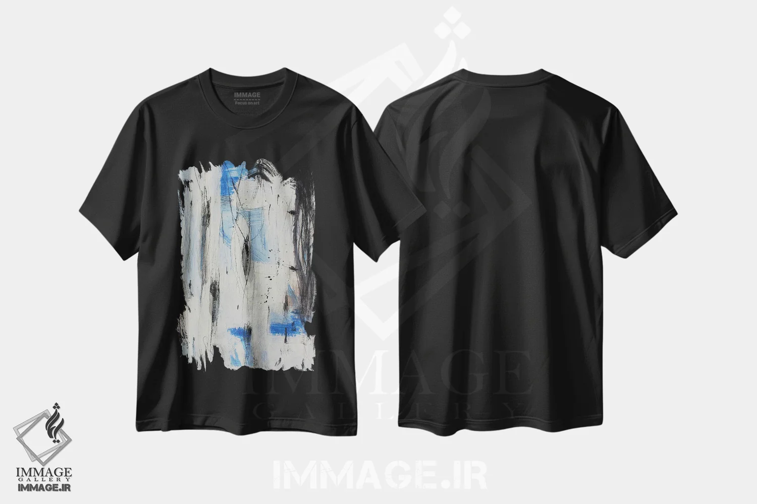 تیشرت مشکی طرح دار – تیشرت هنری ,ریزش اثر پال چابا immage.ir