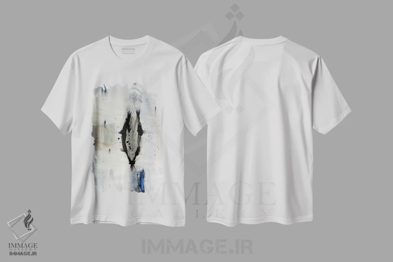 تیشرت سفید طرح دار – تیشرت هنری ,ریزش اثر پال چابا immage.ir