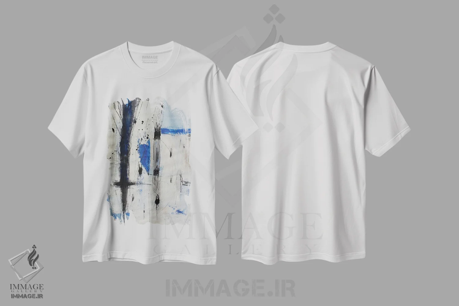 تیشرت سفید طرح دار – تیشرت هنری ,ریزش اثر پال چابا فروشگاه ایماژ