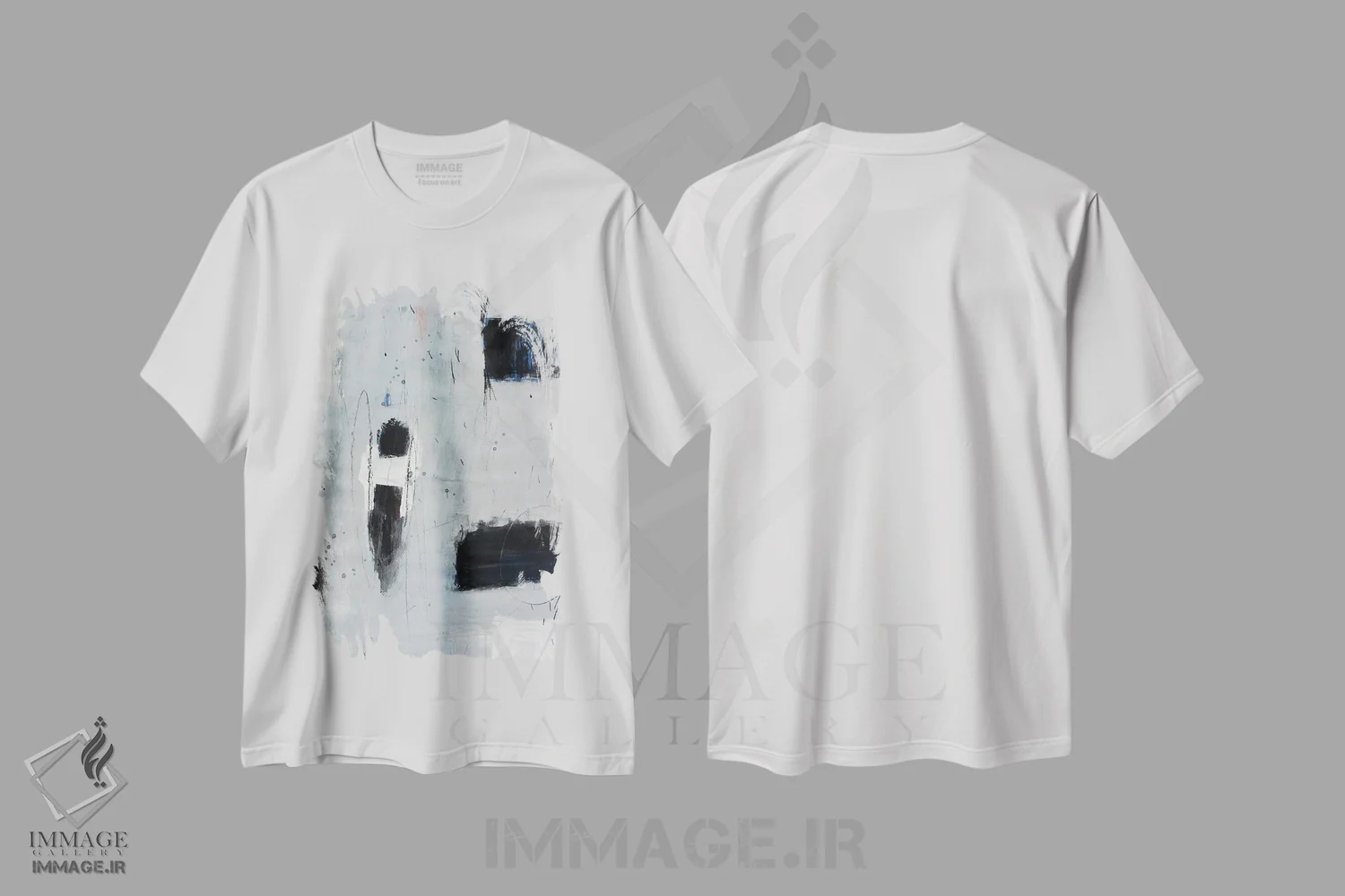 تیشرت سفید طرح دار – تیشرت مینیمال ,بی صدا اثر پال چابا immage.ir