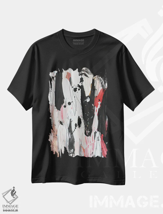 تیشرت مشکی طرح دار – تیشرت هنری ,ابر لوله ای اثر پال چابا immage.ir