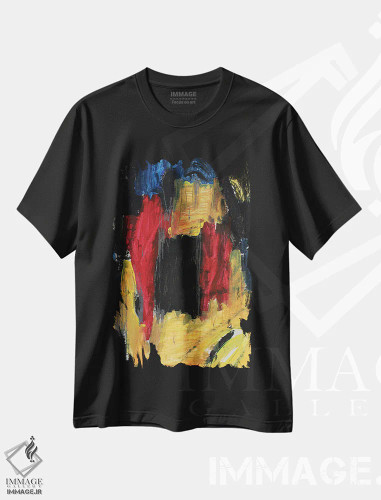 تیشرت مشکی طرح دار – تیشرت رنگی ,چرخه اثر پال چابا فروشگاه ایماژ