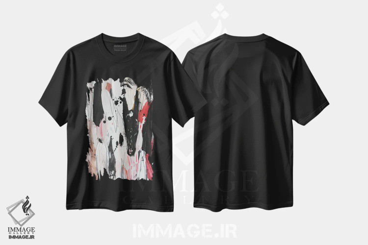 تیشرت مشکی طرح دار – تیشرت هنری ,ابر لوله ای اثر پال چابا immage.ir