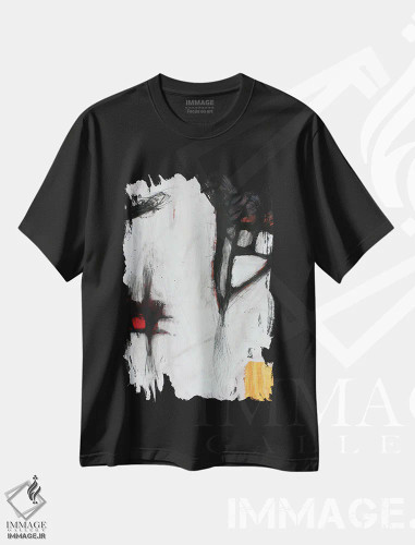 تیشرت مشکی طرح دار – تیشرت انتزاعی ,کسری اثر پال چابا فروشگاه ایماژ
