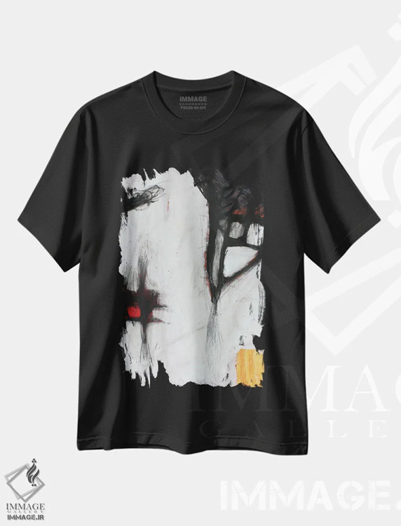 تیشرت مشکی طرح دار – تیشرت انتزاعی ,کسری اثر پال چابا فروشگاه ایماژ