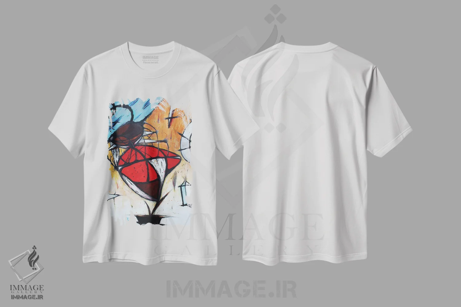 تیشرت سفید طرح دار – تیشرت هنری ,دفتر خاطرات اثر پال چابا فروشگاه ایماژ