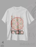 تیشرت سفید طرح دار – تیشرت بوهمی ,رویاهای سفالی اثر کورین لنت فروشگاه ایماژ