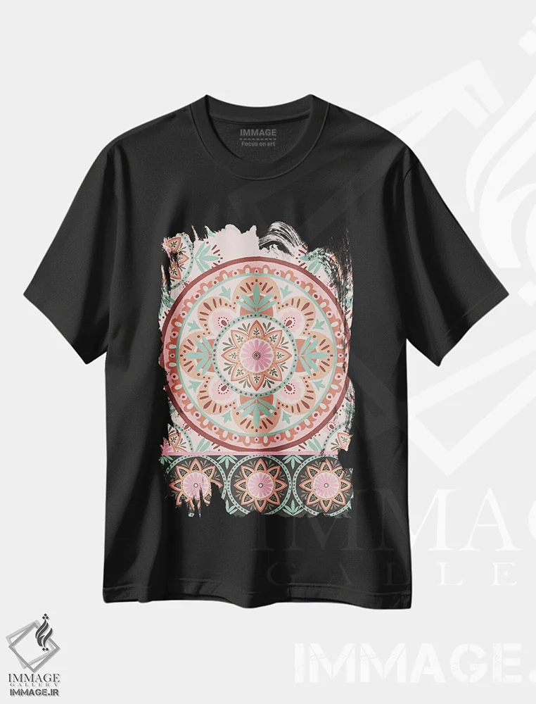 تیشرت مشکی طرح دار – تیشرت بوهمی ,رویاهای سفالی اثر کورین لنت immage.ir