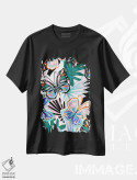 تیشرت مشکی طرح دار – تیشرت طبیعت ,باغ پروانه اثر کورین لنت immage.ir