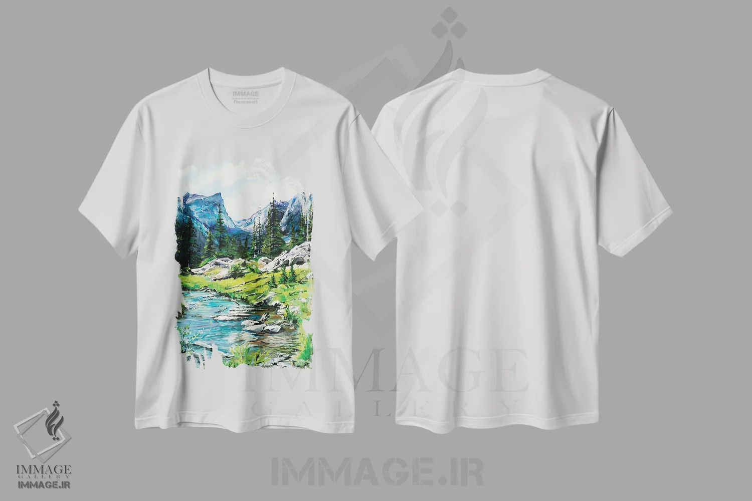تیشرت سفید طرح دار – تیشرت طبیعت ,پیچ وخم کوهستانی اثر پاتریشیا کارول فروشگاه ایماژ
