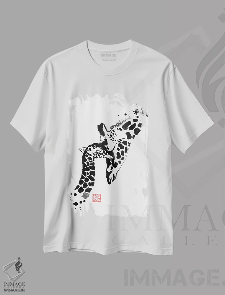 تیشرت سفید طرح دار – تیشرت هنری ,مادر و دختر اثر پِشان فروشگاه ایماژ