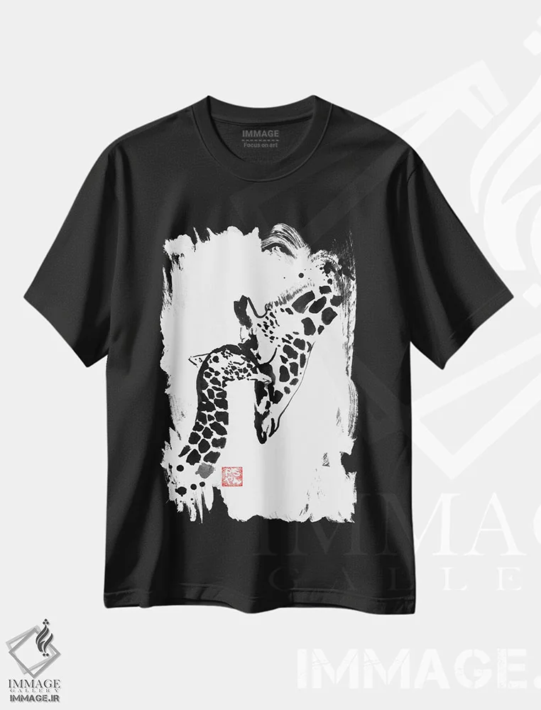 تیشرت مشکی طرح دار – تیشرت هنری ,مادر و دختر اثر پِشان immage.ir