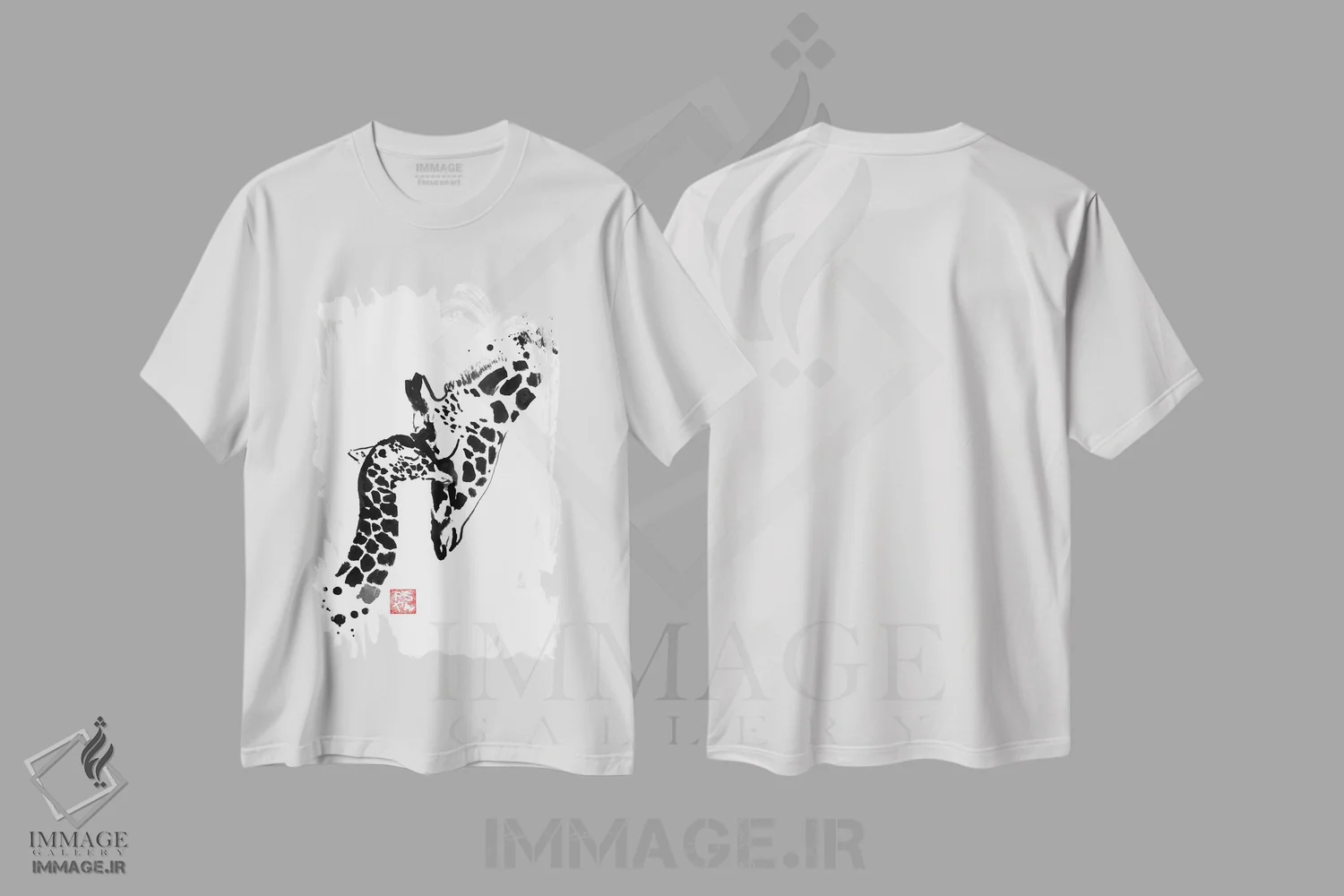 تیشرت سفید طرح دار – تیشرت هنری ,مادر و دختر اثر پِشان فروشگاه ایماژ