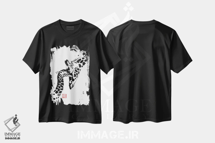 تیشرت مشکی طرح دار – تیشرت هنری ,مادر و دختر اثر پِشان immage.ir