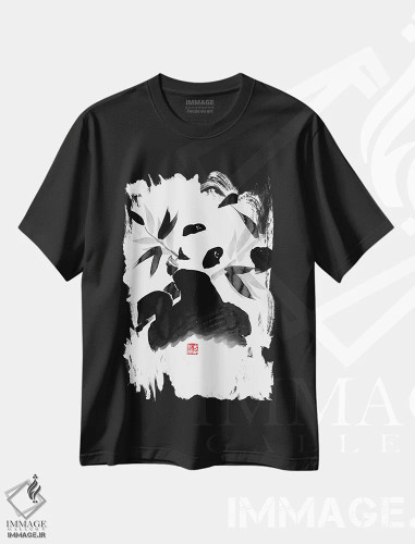 تیشرت مشکی طرح دار – تیشرت پاندا ,پاندا اثر پِشان فروشگاه ایماژ