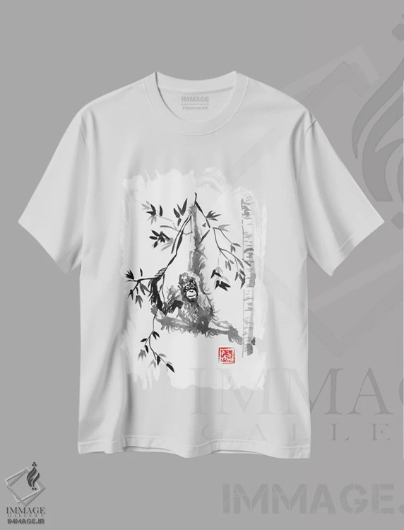 تیشرت سفید طرح دار – تیشرت طبیعت ,بازی کردن اثر پِشان immage.ir