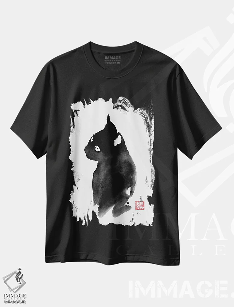 تیشرت مشکی طرح دار – تیشرت هنری ,بازگشت اثر پِشان immage.ir
