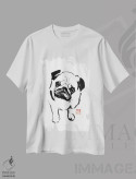 تیشرت سفید طرح دار – تیشرت حیوانات ,بولداگ اثر پِشان فروشگاه ایماژ