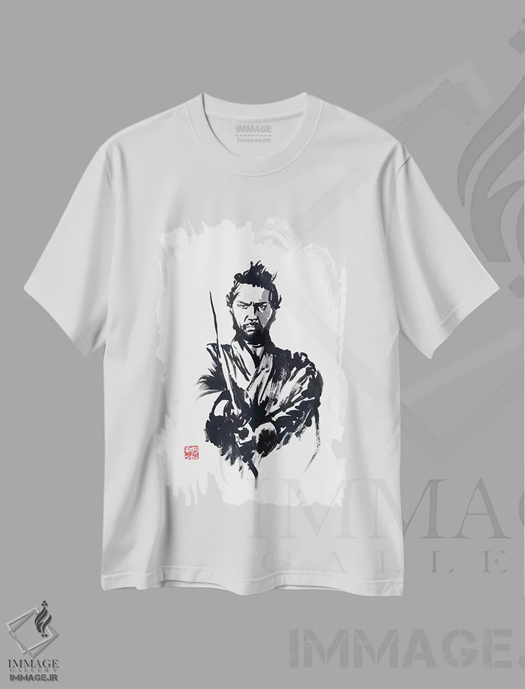 تیشرت سفید طرح دار – تیشرت گرافیکی ,تاتسویا اثر پِشان immage.ir