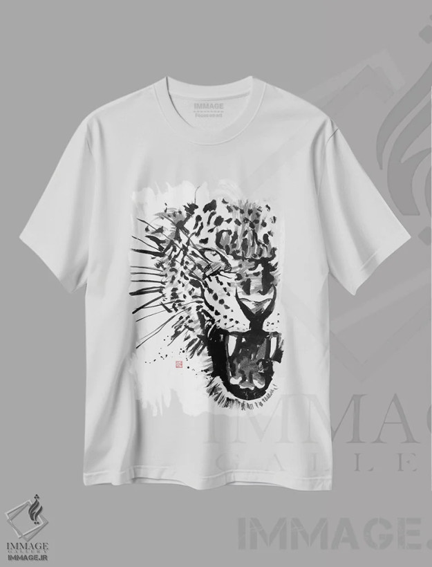 تیشرت سفید طرح دار – تیشرت اسپرت ,ببر اثر پِشان فروشگاه ایماژ