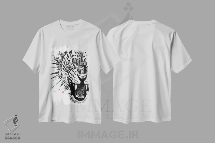 تیشرت سفید طرح دار – تیشرت اسپرت ,ببر اثر پِشان فروشگاه ایماژ